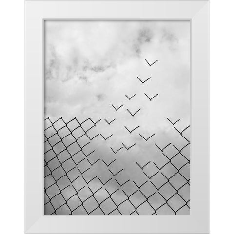 Freedom White Modern Wood Framed Art Print by Alonso, Daniel