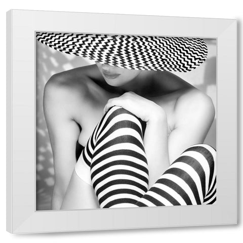 Zagging that Zig White Modern Wood Framed Art Print by Ashton-Jones, Howard