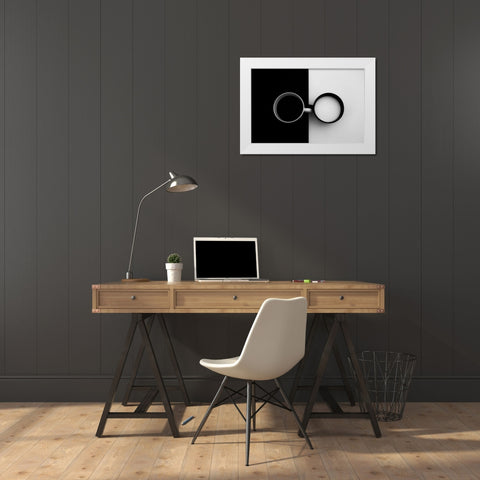 Opposites attract White Modern Wood Framed Art Print by Gradinaru, Carmen