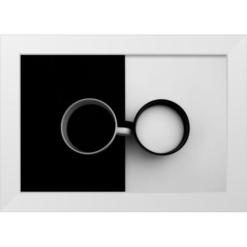 Opposites attract White Modern Wood Framed Art Print by Gradinaru, Carmen