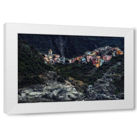 village on the rocks White Modern Wood Framed Art Print by Flour, Piet
