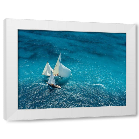 Croisement bleu White Modern Wood Framed Art Print by Pelissier, Marc