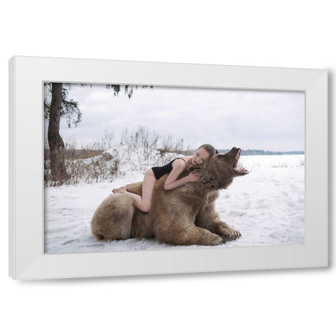 Untitled No 1448 White Modern Wood Framed Art Print by Barantseva, Olga