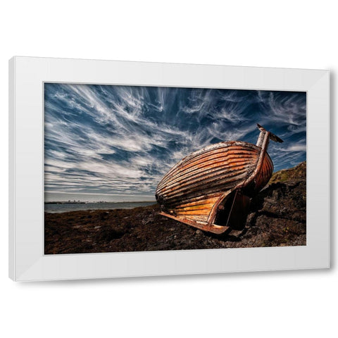 Stern White Modern Wood Framed Art Print by H. Ingibergsson, Porsteinn