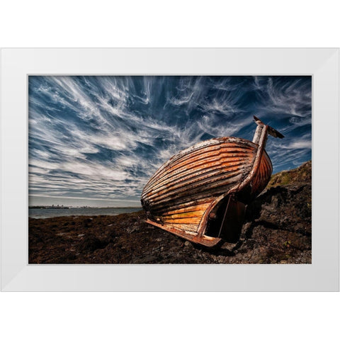 Stern White Modern Wood Framed Art Print by H. Ingibergsson, Porsteinn