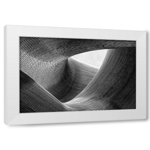 lines White Modern Wood Framed Art Print by Pfeiffer, Peter