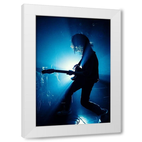 Blue ray White Modern Wood Framed Art Print by Nakamatsu, Kenji