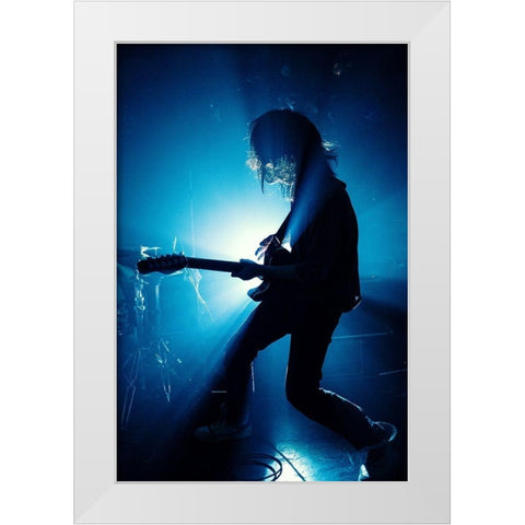 Blue ray White Modern Wood Framed Art Print by Nakamatsu, Kenji