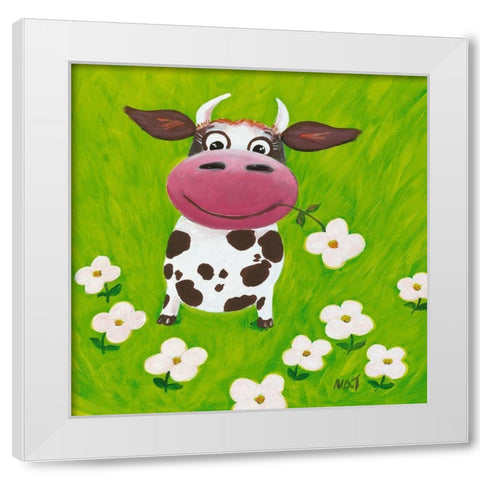 Dans le pre White Modern Wood Framed Art Print by NAT