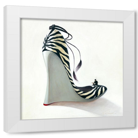 Highheels - Coolness White Modern Wood Framed Art Print by Panasenko, Inna