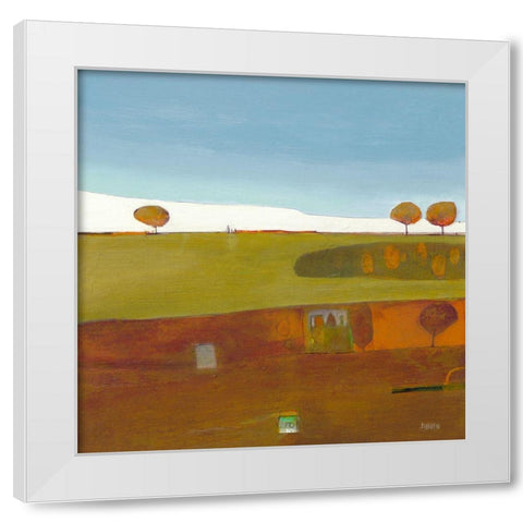 Moorland at Cartwell White Modern Wood Framed Art Print by Frampton, Russell