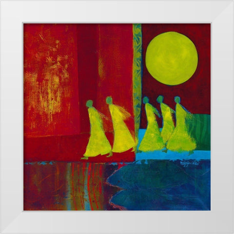 Red Carpet II White Modern Wood Framed Art Print by van Ginkel, Marjolijn