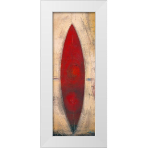 Triptyque rouge II White Modern Wood Framed Art Print by Becam, Carole
