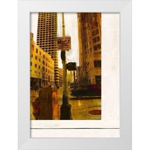 Curb Lane Must White Modern Wood Framed Art Print by Olukman, Ayline