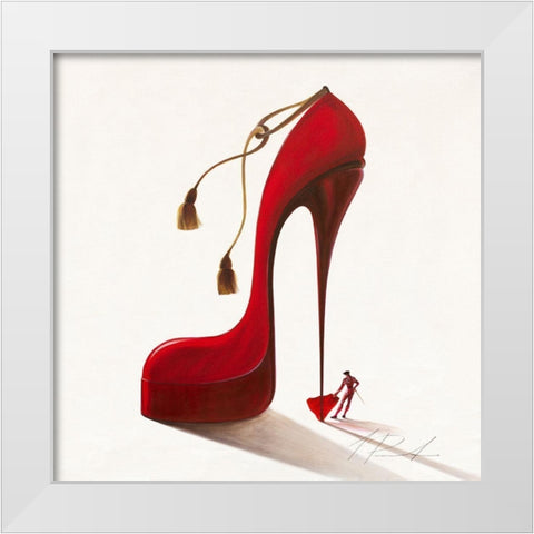 Conquistatore passionate White Modern Wood Framed Art Print by Panasenko, Inna