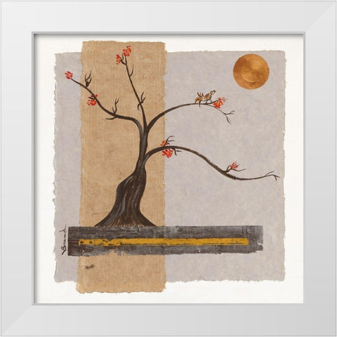 L arbre I White Modern Wood Framed Art Print by Brand, Valerie