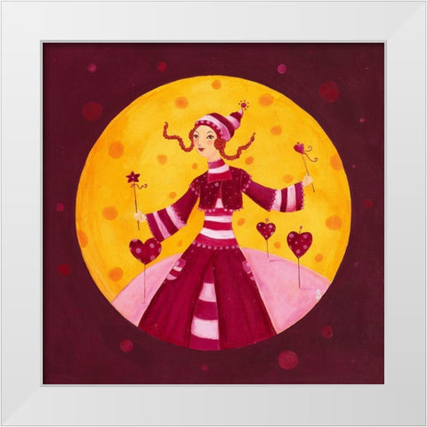 Mes petits cœurs White Modern Wood Framed Art Print by Pillault, Loetitia