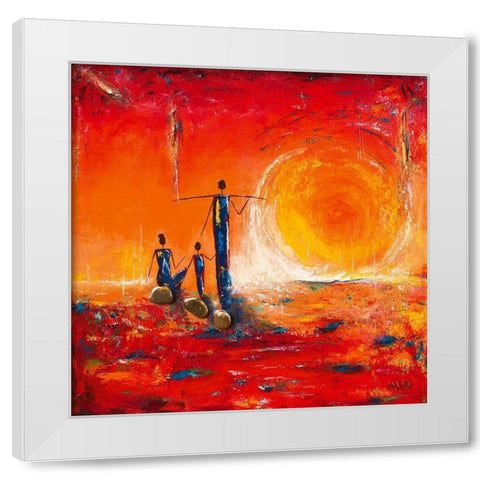 Soleil White Modern Wood Framed Art Print by Marso