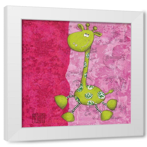 Jeje White Modern Wood Framed Art Print by Dahan, Sushila