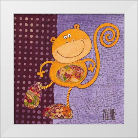 Coco White Modern Wood Framed Art Print by Dahan, Sushila