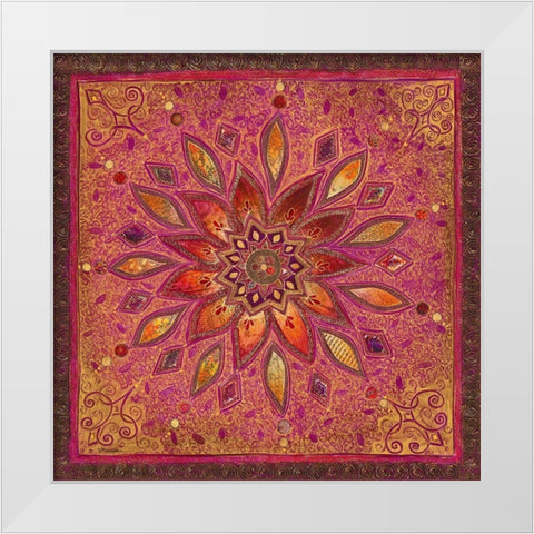 Carre Indien II White Modern Wood Framed Art Print by Maugeri, Valerie