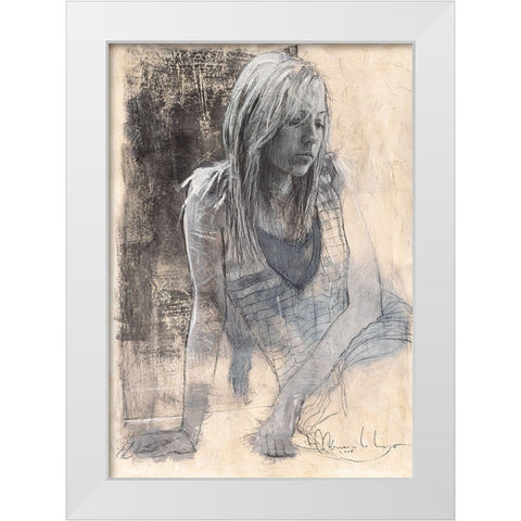 Caroline White Modern Wood Framed Art Print by Longo, Massimiliano