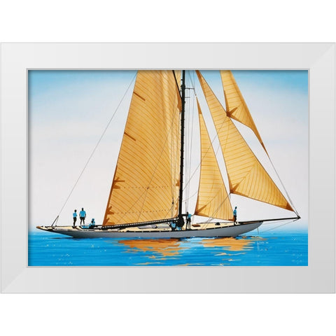 Sur la ligne White Modern Wood Framed Art Print by Tempier, Guy