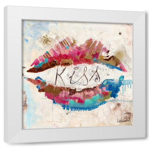 Kiss White Modern Wood Framed Art Print by Cornee, Patrick