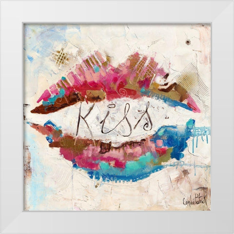 Kiss White Modern Wood Framed Art Print by Cornee, Patrick