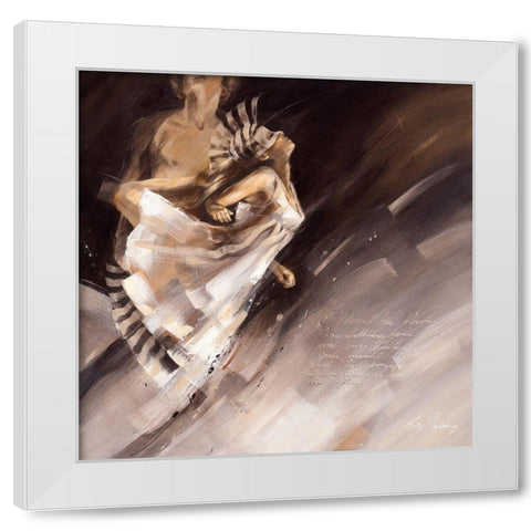 Girl with Zebra Head White Modern Wood Framed Art Print by Meijering, Kitty