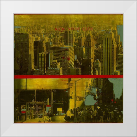 New York City White Modern Wood Framed Art Print by Olukman, Ayline