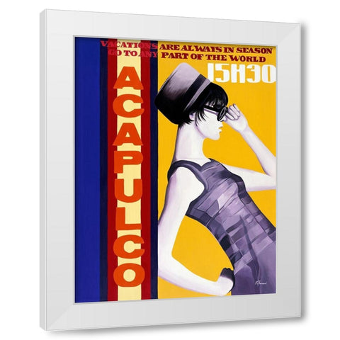 Femme Acapulco White Modern Wood Framed Art Print by Bernard, Anne