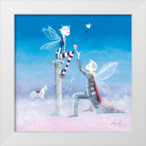 The Proposal White Modern Wood Framed Art Print by McFaul, Lorrie