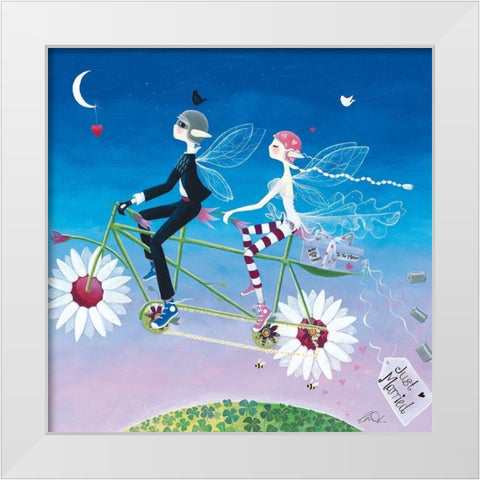 To the Moon and the Stars White Modern Wood Framed Art Print by McFaul, Lorrie