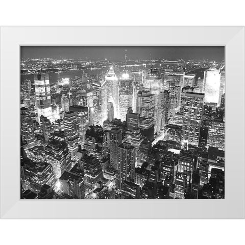 Overlooking Times Square White Modern Wood Framed Art Print by Terrible, Aurelien