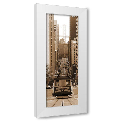 SF Cable Car White Modern Wood Framed Art Print by Terrible, Aurelien