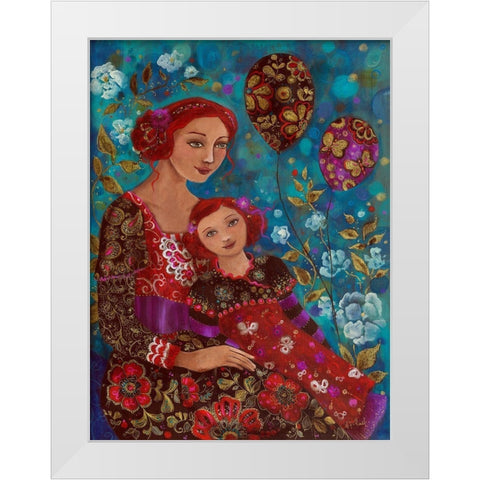 Nos jours fleuris White Modern Wood Framed Art Print by Pillault, Loetitia