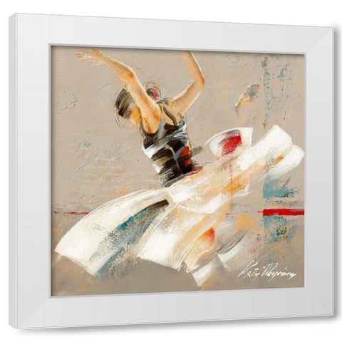 Dance Fusion I White Modern Wood Framed Art Print by Meijering, Kitty