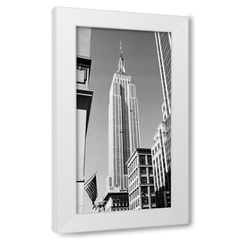 Empire State Building White Modern Wood Framed Art Print by Butcher, Dave