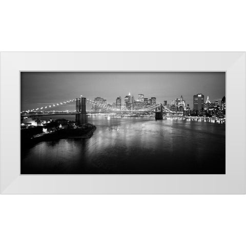 Brooklyn Bridge White Modern Wood Framed Art Print by Butcher, Dave