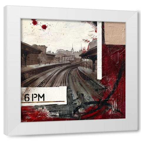 6PM White Modern Wood Framed Art Print by Laffargue, Caroline