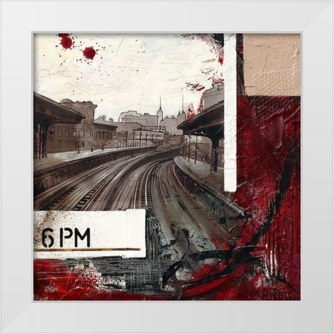 6PM White Modern Wood Framed Art Print by Laffargue, Caroline