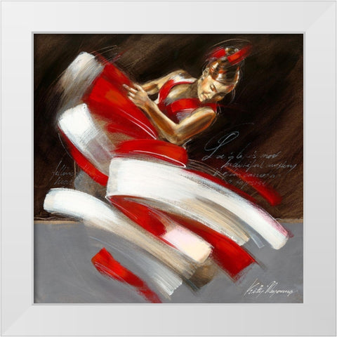 Pasion I White Modern Wood Framed Art Print by Meijering, Kitty