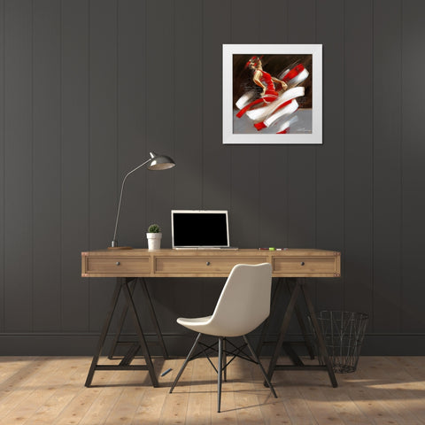 Pasion II White Modern Wood Framed Art Print by Meijering, Kitty