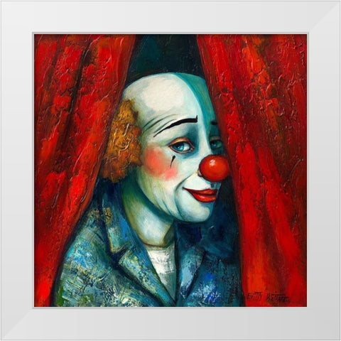 Derriere le rideau I White Modern Wood Framed Art Print by Wittwe, Betty