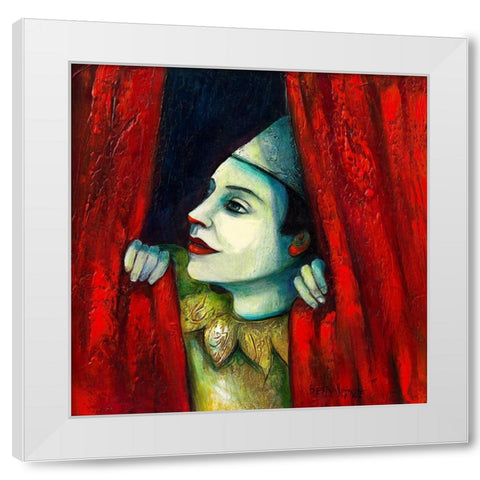 Derriere le rideau II White Modern Wood Framed Art Print by Wittwe, Betty