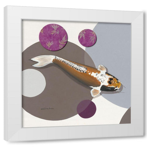 Koi Vio Spots I White Modern Wood Framed Art Print by Gruhn, Nicole