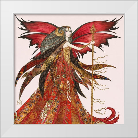 Fee du Belier White Modern Wood Framed Art Print by Johara