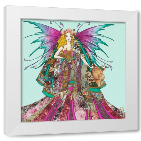 Fee du Taureau White Modern Wood Framed Art Print by Johara