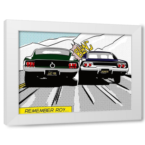 Remember Roy White Modern Wood Framed Art Print by Strapelias - PR, Pierre